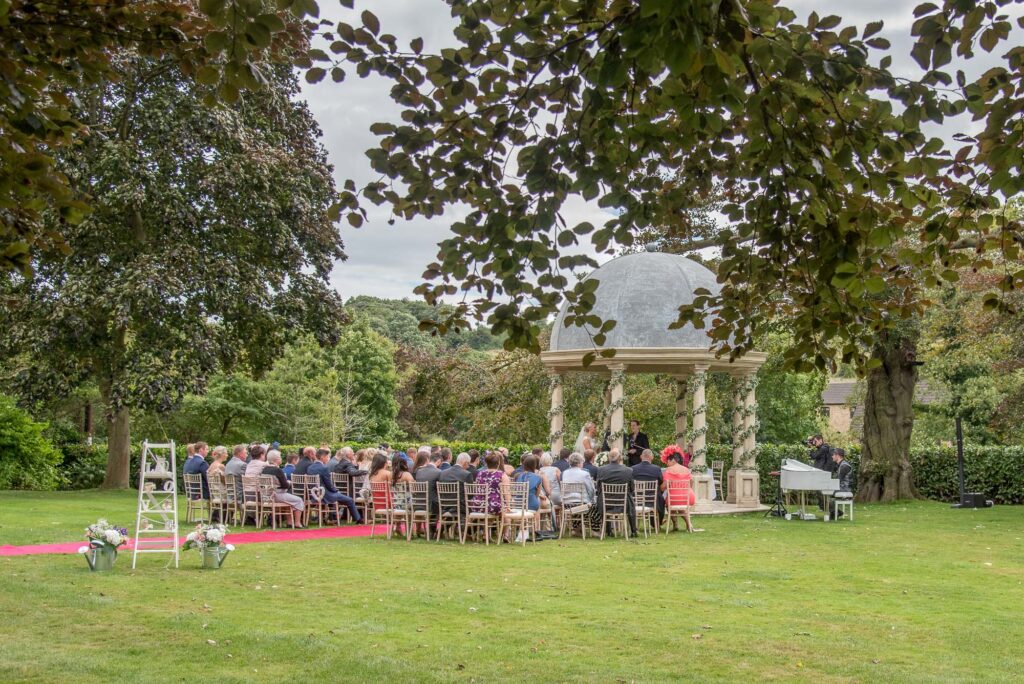 Outdoor ceremony at Wentbridge House Hotel in Pontefract
