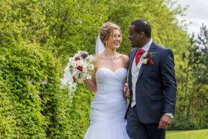 Bride and Groom Wedding Photography at Thorpe Park in Leeds