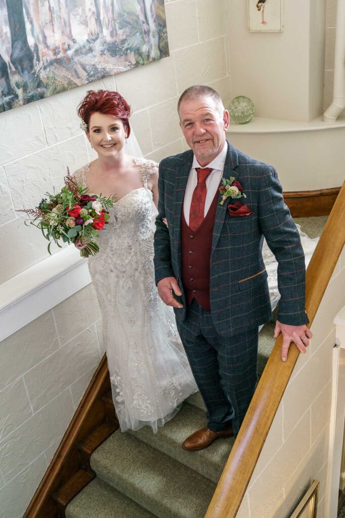 Bride and Dad at Wentbridge House Hotel in Pontefract