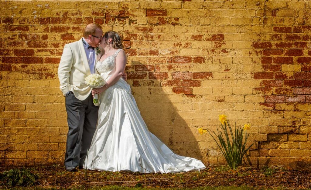 Bride and groom photographs at Woodlands Hotel in Gildersome near Leeds