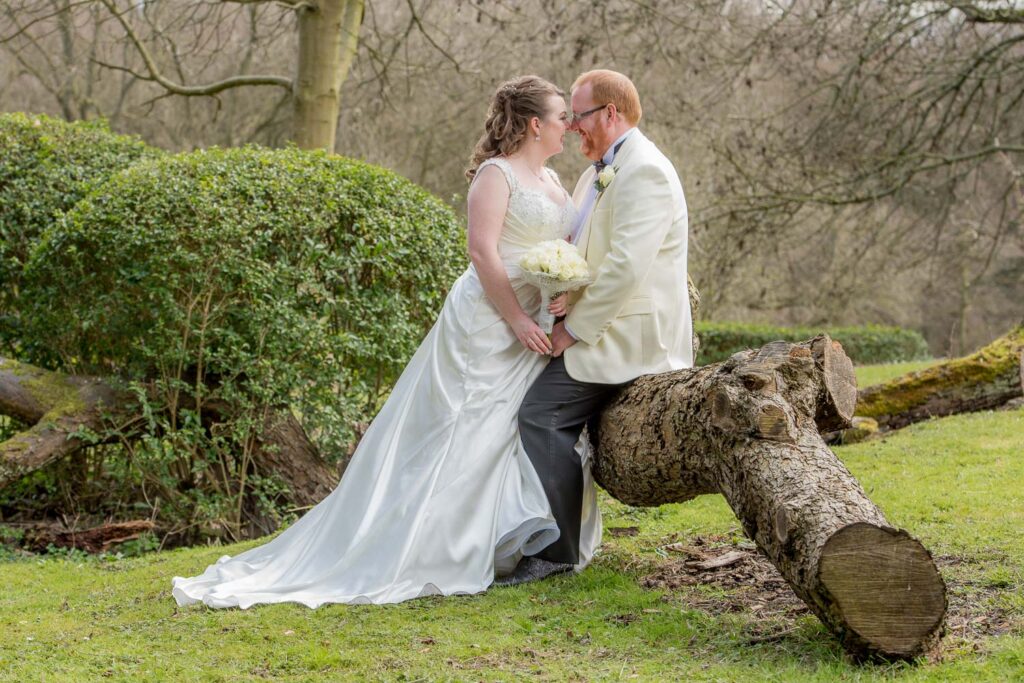Bride and groom photographs at Woodlands Hotel in Gildersome near Leeds
