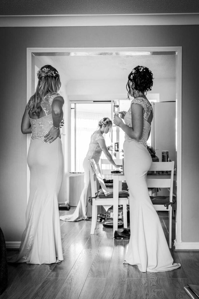 Bridesmaids at Bridal Preps at Woodlands Hotel in Gildersome near Leeds